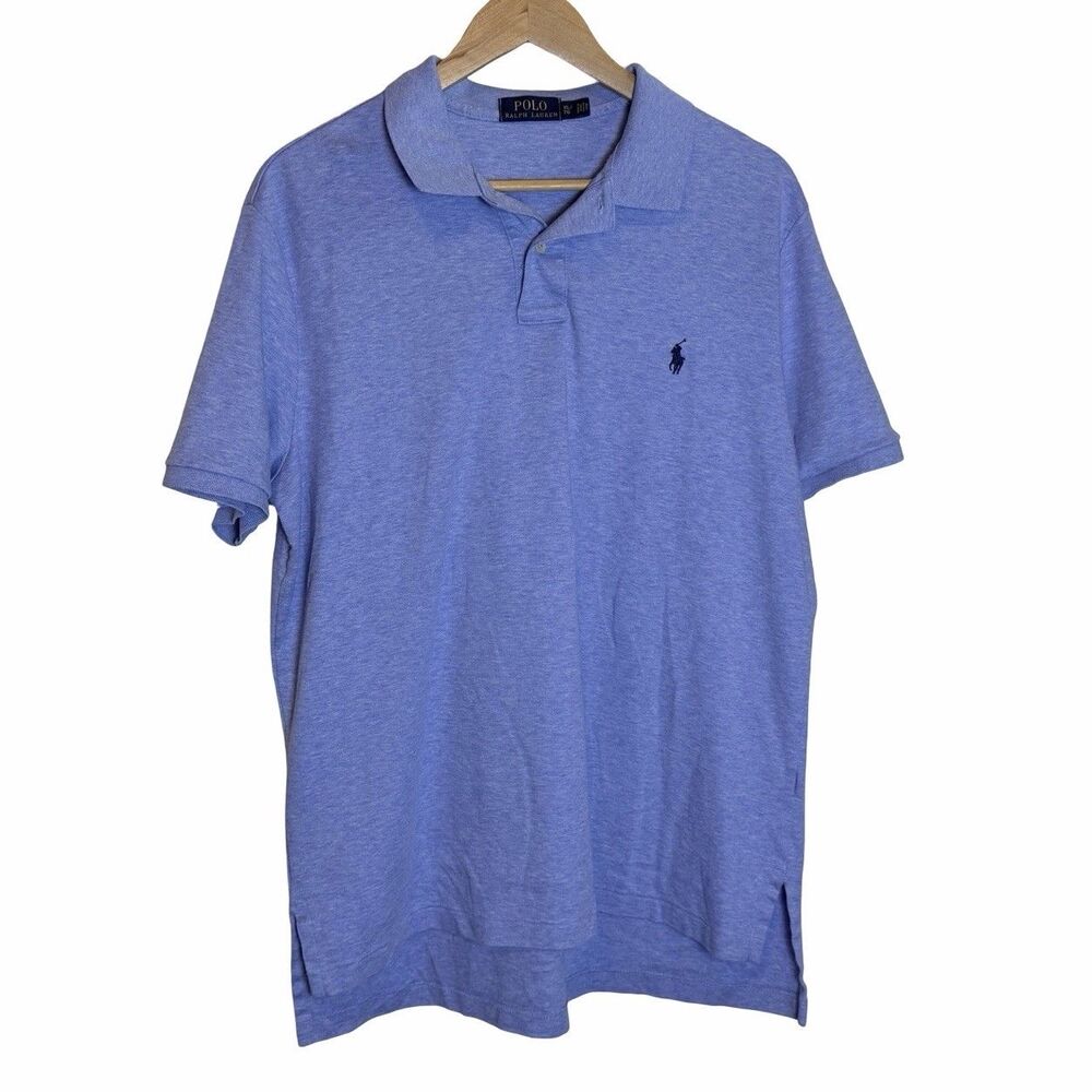 Polo Ralph Lauren Polo Men's Size XL Blue Solid Short Slv Shirt 100% Cotton SOFT